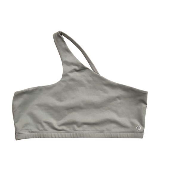 Anine Bing Sport Jules Bra Asymmetrical Design Artichoke Green LG Stretchy Comfo - Picture 3 of 9